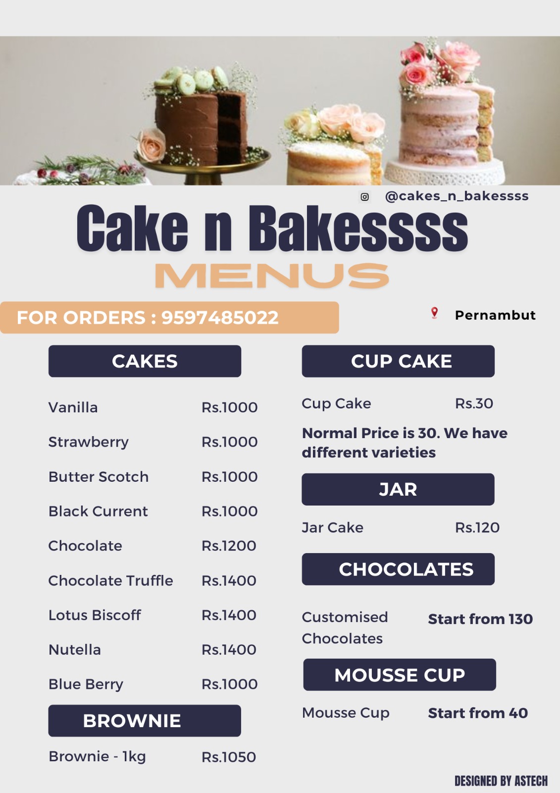 CakesnBakes Full Menu